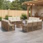Preview: ARDEBO.de - Gartensofa-set 13 stk. Beige Poly-Rattan