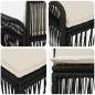 Preview: Gartensofa-set 5 stk. Schwarz Poly-Rattan