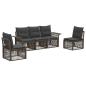 Preview: Gartensofa-set 5 stk. Grau Poly-Rattan