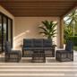 Preview: ARDEBO.de - Gartensofa-set 6 stk. Grau Poly-Rattan