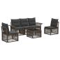 Preview: Gartensofa-set 6 stk. Grau Poly-Rattan