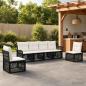 Preview: ARDEBO.de - Gartensofa-set 6 stk. Schwarz Poly-Rattan
