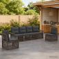 Preview: ARDEBO.de - Gartensofa-set 6 stk. Grau Poly-Rattan