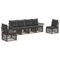 Preview: Gartensofa-set 6 stk. Grau Poly-Rattan