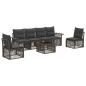 Preview: Gartensofa-set 7 stk. Grau Poly-Rattan