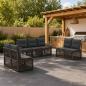 Preview: ARDEBO.de - Gartensofa-set 7 stk. Grau Poly-Rattan