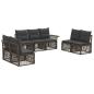 Preview: Gartensofa-set 7 stk. Grau Poly-Rattan