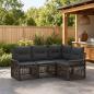 Preview: ARDEBO.de - Gartensofa-set 4 stk. Grau Poly-Rattan