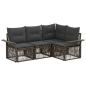 Preview: Gartensofa-set 4 stk. Grau Poly-Rattan
