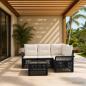 Preview: ARDEBO.de - Gartensofa-set 5 stk. Schwarz Poly-Rattan