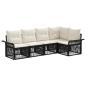 Preview: Gartensofa-set 5 stk. Schwarz Poly-Rattan