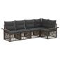 Preview: Gartensofa-set 5 stk. 5-Sitzer Grau Poly-Rattan