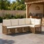 Preview: ARDEBO.de - Gartensofa-set 5 stk. Beige Poly-Rattan