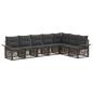 Preview: Gartensofa-set 7 stk. Grau Poly-Rattan