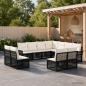 Preview: ARDEBO.de - Gartensofa-set 11 Stk. Schwarz Poly-Rattan