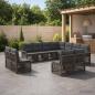 Preview: ARDEBO.de - Gartensofa-set 11 stk. Grau Poly-Rattan