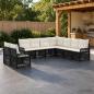 Preview: ARDEBO.de - Gartensofa-set 9 stk. Schwarz Poly-Rattan