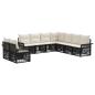 Preview: Gartensofa-set 9 stk. Schwarz Poly-Rattan