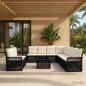 Preview: ARDEBO.de - Gartensofa-set 10 stk. Schwarz Poly-Rattan