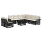 Preview: Gartensofa-set 10 stk. Schwarz Poly-Rattan