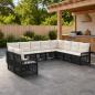 Preview: ARDEBO.de - Gartensofa-set 10 stk. Schwarz Poly-Rattan