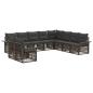 Preview: Gartensofa-set 10 stk. Grau Poly-Rattan