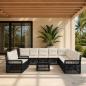 Preview: ARDEBO.de - Gartensofa-set 11 Stk. Schwarz Poly-Rattan