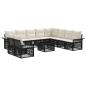 Preview: Gartensofa-set 11 Stk. Schwarz Poly-Rattan