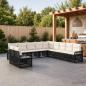 Preview: ARDEBO.de - Gartensofa-set 11 Stk. Schwarz Poly-Rattan
