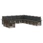 Preview: Gartensofa-set 11 stk. Grau Poly-Rattan