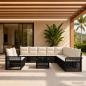 Preview: ARDEBO.de - Gartensofa-set 12 stk. Schwarz Poly-Rattan