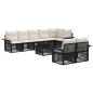 Preview: Gartensofa-set 9 stk. Schwarz Poly-Rattan