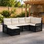 Preview: ARDEBO.de - Gartensofa-set 6 stk. Schwarz Poly-Rattan