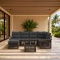 Preview: ARDEBO.de - Gartensofa-set 7 Stk. Grau Poly-Rattan