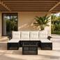 Preview: ARDEBO.de - Gartensofa-set 7 stk. Schwarz Poly-Rattan