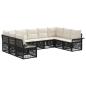 Preview: Gartensofa-set 9 stk. Schwarz Poly-Rattan