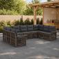 Preview: ARDEBO.de - Gartensofa-set 9 stk. Grau Poly-Rattan