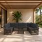Preview: ARDEBO.de - Gartensofa-set 10 stk. Grau Poly-Rattan