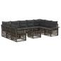 Preview: Gartensofa-set 10 stk. Grau Poly-Rattan