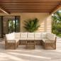 Preview: ARDEBO.de - Gartensofa-set 10 Stk. Beige Poly-Rattan