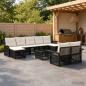 Preview: ARDEBO.de - Gartensofa-set 10 stk. Schwarz Poly-Rattan