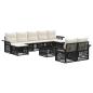 Preview: Gartensofa-set 10 stk. Schwarz Poly-Rattan