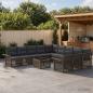 Preview: ARDEBO.de - Gartensofa-set 12 Stk. Grau Poly-Rattan