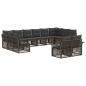 Preview: Gartensofa-set 12 stk. Grau Poly-Rattan
