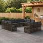 Preview: ARDEBO.de - Gartensofa-set 13 stk. Grau Poly-Rattan