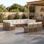 Preview: ARDEBO.de - Gartensofa-set 13 stk. Beige Poly-Rattan