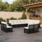 Preview: ARDEBO.de - Gartensofa-set 12 Stk. Schwarz Poly-Rattan