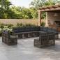 Preview: ARDEBO.de - Gartensofa-set 12 stk. Grau Poly-Rattan