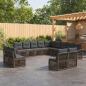 Preview: ARDEBO.de - Gartensofa-set 13 stk. Grau Poly-Rattan