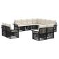 Preview: Gartensofa-set 11 stk. Schwarz und Cremeweiß Poly-Rattan